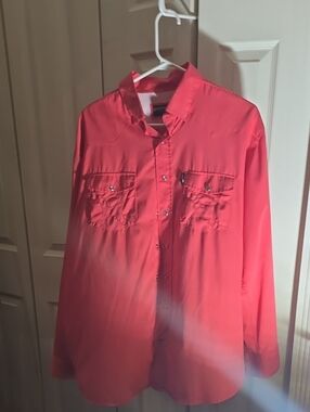 Hooey Coral Snap-Front Long Sleeve Shirt